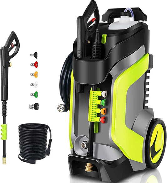 Electric Pressure Washer 5000PSI 4.0GPM Power Washers with M22-14mm Pressure Hose 33FT, Power Sprayers High Pressure with 1/4" QC Compatible Surface Cleaner for Home Cars Driveways, Green