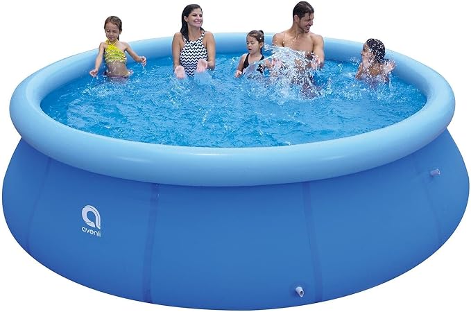 12ft x 36in Inflatable Swimming Pool, Outdoor Above Ground Blow Up Pool, Top Ring Easy Set Pool