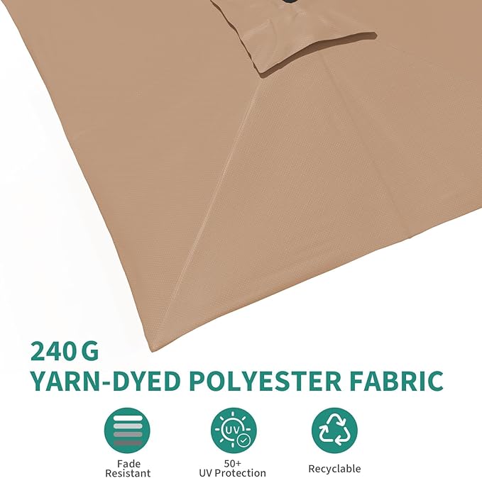 Garvee Cantilever Patio Umbrella 10x10 ft Large Rectangle Umbrella Outdoor Market Umbrellas 360 Rotation Offset Hanging Outdoor Shade for Patio