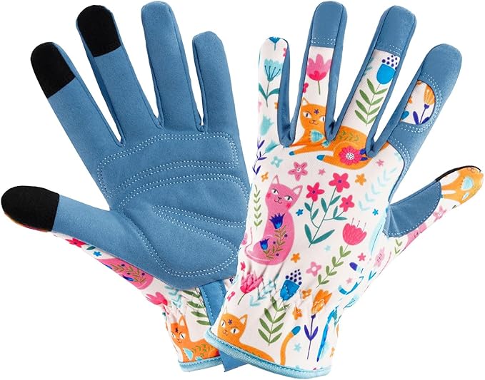 Gardening Gloves for Women, Touchscreen Printed Thorn-Proof | Non-Slip Work Gloves, Ideal Gift for Gardeners, Suitable for Yard Landscaping, Planting & Outdoor Gardening