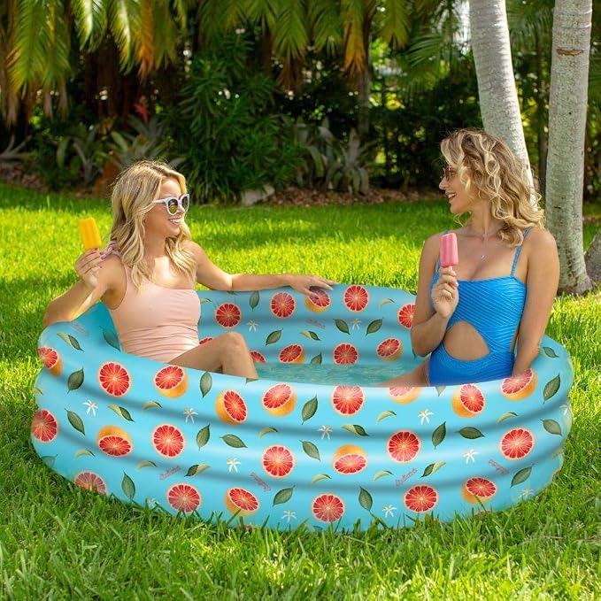 PoolCandy Grapefruit Print Inflatable Pool Floats, Loungers, Sun Chairs & Sunning Pools