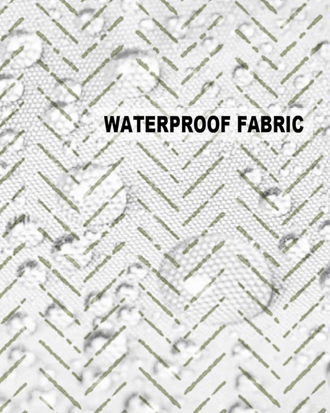 Sage Green Striped Outdoor Pillow Covers Waterproof,All Weather Cushion Case Set of 2 Decorative Pillowcases for Sofa Couch Bed Decor Patio Furniture 24"x24" White Geometric Minimalist Boho Striped