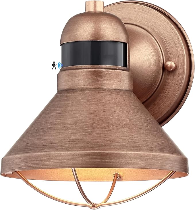 Motion Sensor Outdoor LED Barn Light Dusk to Dawn Exterior Wall Lantern | Waterproof Outside Sconce Lighting Fixture Farmhouse Wall Mount Porch Lamp for House Garage Patio