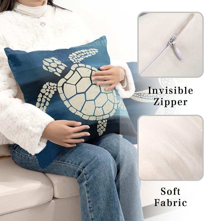 2 Pack Summer Star Vintage Starfish Throw Pillow Covers 20x20 Nautical Coastal Cushion Cover Home Bed Room Decor Home Decorative Room Decor Summer Vacation Beachy