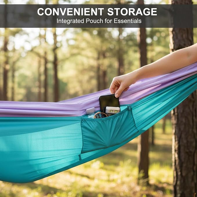 YSUEFIJO Travel Hanging Hammock, Outdoor Hammock Ideal for Camping Or Garden, Camping Hammock Easy to Set Up and Carry, Comfortable Resting Spot, Heavy Duty Support Up to 300kg