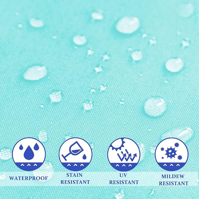 Pack of 2 Outdoor Waterproof Throw Pillow Covers Durable Vibrant Decorative Outdoor Pillows Cushion Case Pillow Shell for Patio Couch, Tent, Sunbrella (20x20 Inches, Light Blue)