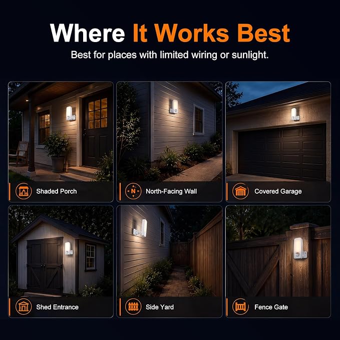 Battery Motion Sensor Light Outdoor, 10000mAh Rechargeable Wall Light with Remote, 3 Modes Wireless Security Light, 3CCT Dimmable, IP65 Waterproof for Garage Side Door Porch Shed (White)