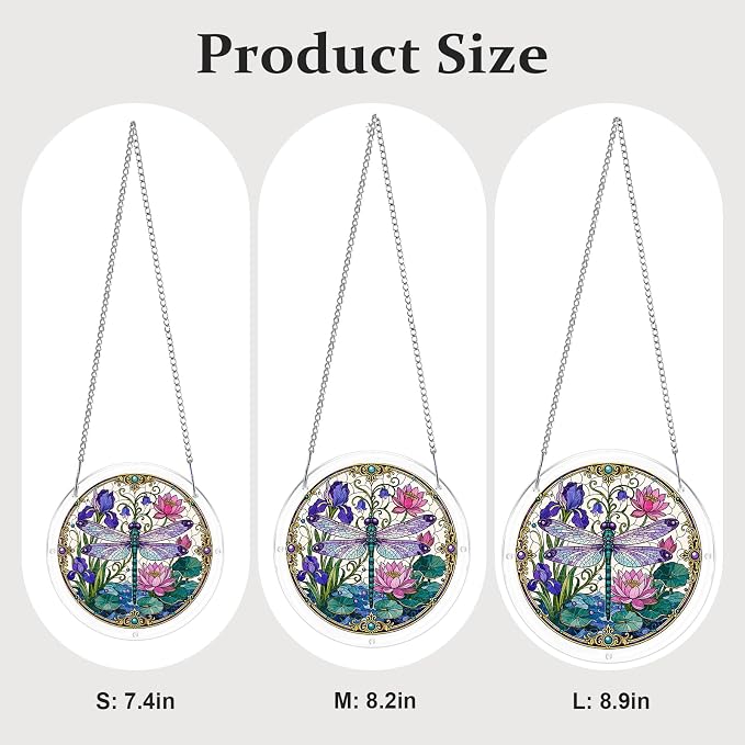 Acrylic Puzzle Suncatcher, Sun Catchers Puzzle for Window Hanging | 8.2 Inch Iris Dragonfly DIY Suncatcher Puzzle for Adults, Ideal Gifts for Women, Men, Wife, Mom, Home & Garden Decor