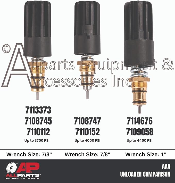 7110152 Simpson Unloader Kit for AAA Triplex C41 and C42 Series Pressure Washer Pumps up to 4000 PSI: 9.4GA13, 10.0GA13, 530010, 530012, 53BRD35, 90038, 90039