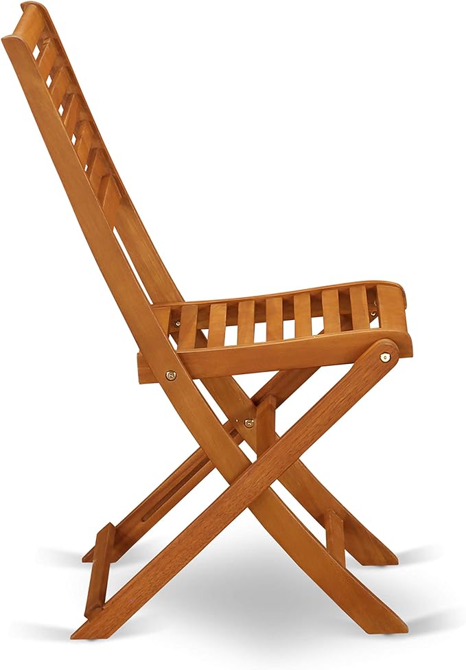 East West Furniture DEBS7CWNA 7 Piece Patio Dining Set Consist of a Rectangle Outdoor Acacia Wood Table and 6 Folding Side Chairs, 40x72 Inch, Natural Oil