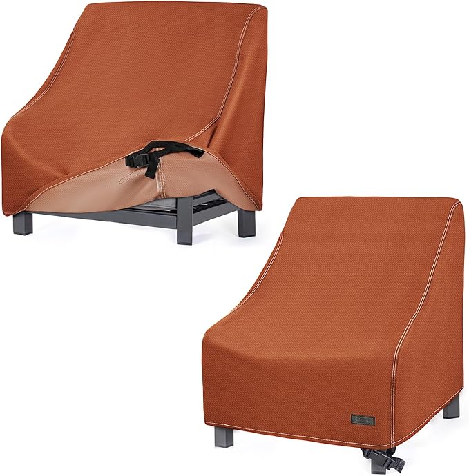 NettyPro Waterproof Patio Adirondack Chair Covers 2 Pack Outdoor Furniture Covers for Deep Lounge Seat Chair (2 Pack - 30”W x 33”D x 34”H)