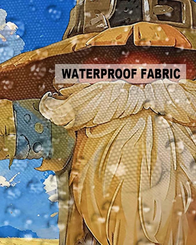 Outdoor Waterproof Throw Pillow Covers 24x24in, Fall Gnome Scarecrow Cushions for Garden Patio Furniture Chairs Set of 2, Blue Sky Wheat Field Home Decor Couch Sofa Polyester Pillow Cases