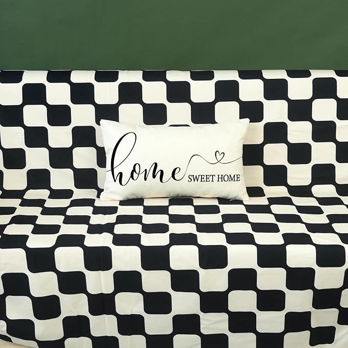 ONWAY Home Sweet Farmhouse Waterproof Throw Pillow Cover 12 x 20 Inch Indoor Outdoor Decorative Cushion Case for Home Sofa Couch Porch Decorations