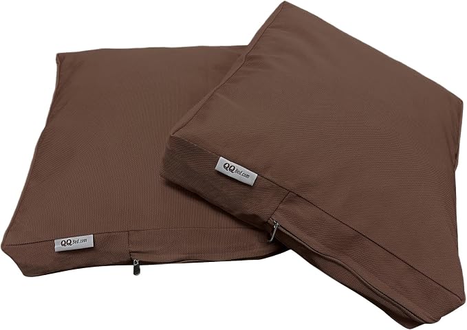 2 Pack 23X23 Inch Outdoor Back Cushion Memory Foam Pillows with Waterproof Internal Cover for Patio Furniture, Sofa, Loveseat, Deep Seat Chair - Brown Color