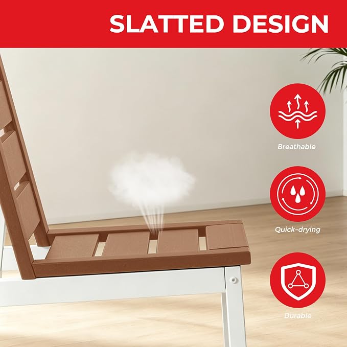 Costaelm Stinson Outdoor Patio HDPE Dining Side Chair, Teak