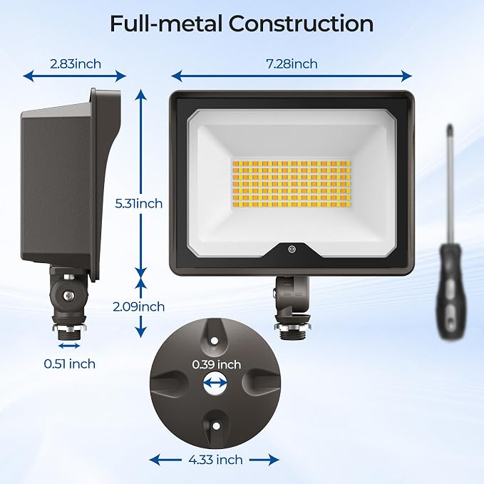 CINOTON 55W 7700LM LED Flood Lights Outdoor, 3CCT, ETL Listed, 4 Pack | IP65 Waterproof Security Wall Pack with 180°Knuckle, Dusk to Dawn 120V Aluminum Fixture for Warehouse Patio Porch Garage