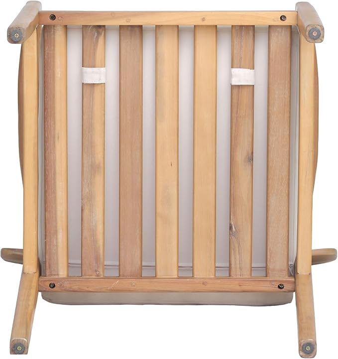 Christopher Knight Home Zoa Acacia Wood Dining Set for 4, Outdoor Dining Table with Dual Slatted Pedestal Bases, Outdoor Dining Chairs with Cushions, 5 Piece Patio Dinner Set, Beige/Teak
