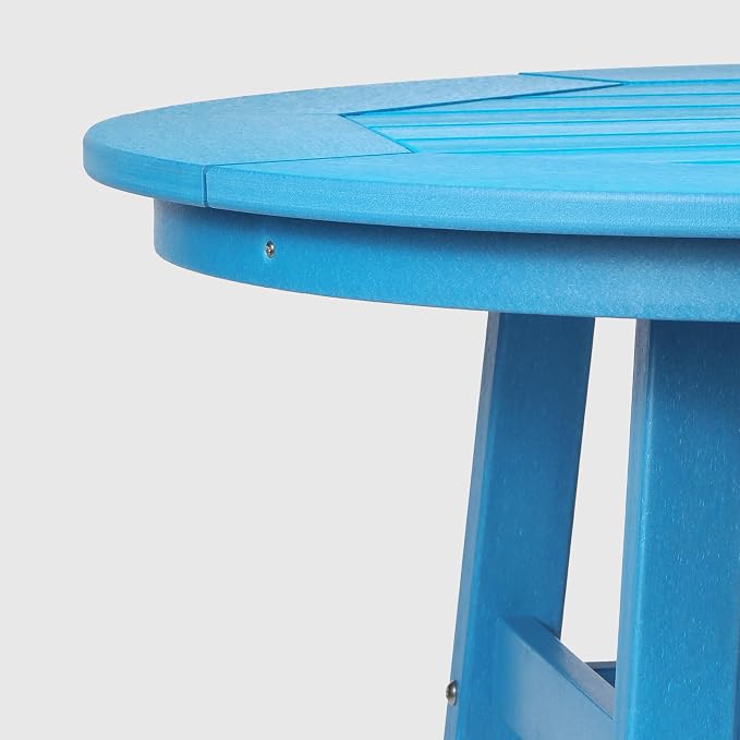 WestinTrends Malibu 5-Piece HDPE Outdoor Patio Dining Bar Bistro Table Set with Counter High Round Bar Stools