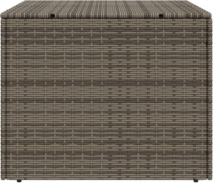 Gecheer Outdoor Storage Box, Medium Grey PE Rattan Deck Box with Waterproof Cover, 291L Capacity for Patio, Balcony, Garden