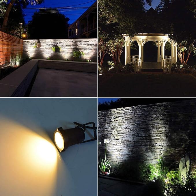 Romwish LED Landscape Spotlights 5W, 120V Plug in Outdoor Spot Lights, 1100LM 3000K Warm White Landscape Lighting, IP65 Waterproof Garden Lights for Yard Tree Pathway Flag (6 Pack)