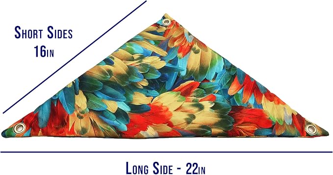 Hammock for Bearded Dragons, Parrot Feathers Fabric with Suction Cup Hooks
