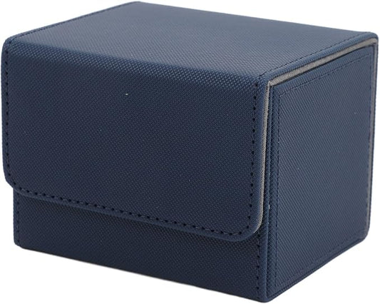 Zopsc PU Leather Card Deck Box, Large Capacity Magnetic Flap Storage Case for Game Cards, Tarot Cards, Deck Case with Strong Closure Blue