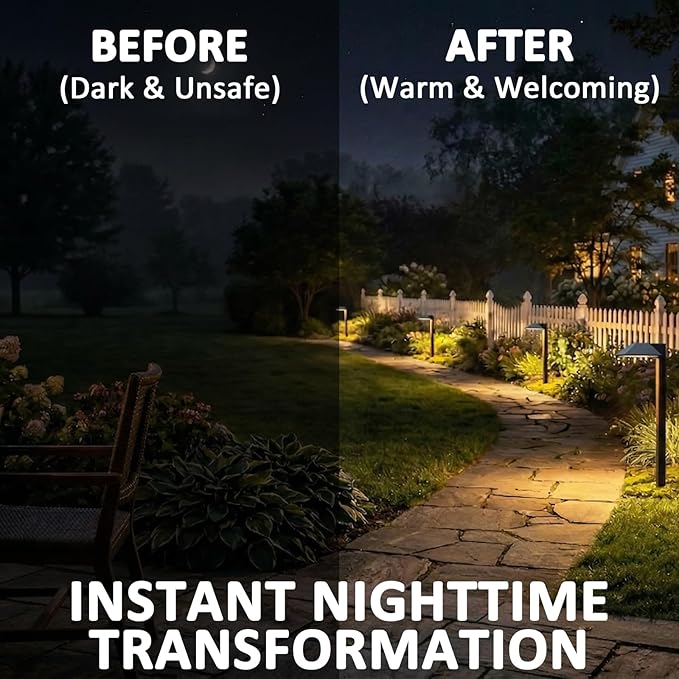 Low Voltage Pathway Lights 2PK Outdoor Landscape Lighting 1.2W 40 Lumen 2700K 12V AC Path Lights with Replacement Bulb Wire Connector Spike Stake for Garden Yard Driveway Lawn