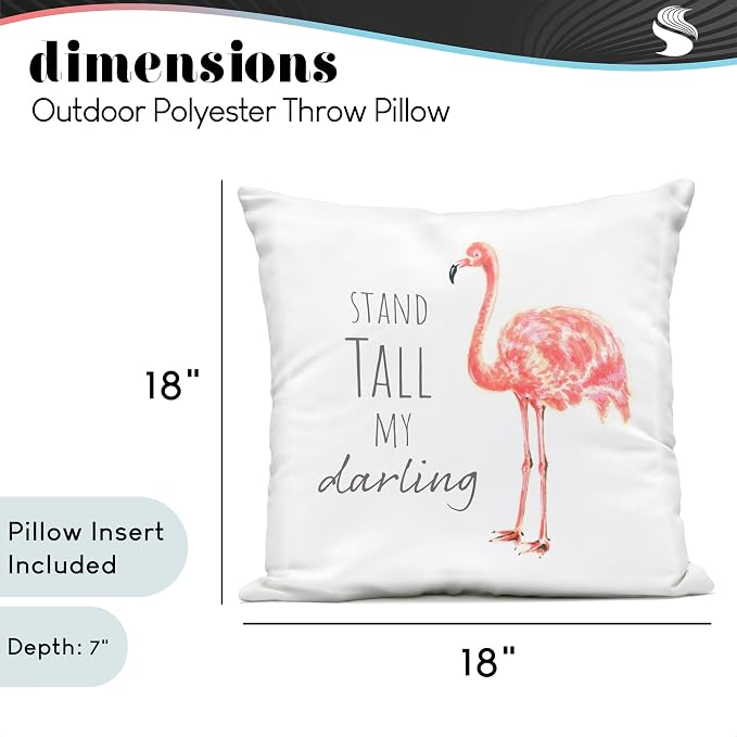 Stupell Industries | Stand Tall My Darling Motivational Phrase, 18 x 18 | Outdoor Pillow, Made in USA - By Reesa Qualia