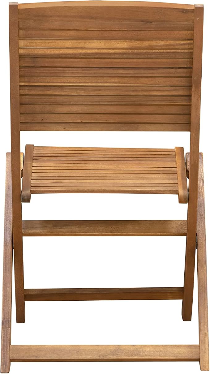East West Furniture DEFM5CWNA 5 Piece Outdoor Patio Dining Sets Includes a Rectangle Acacia Wood Table and 4 Folding Side Chairs, 40x72 Inch, Natural Oil