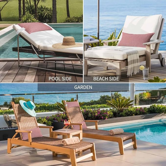 Peach Pink Outdoor Lumbar Pillows 11x16 Set of 2, Farmhouse Burlap Solid Pink Color Modern Linen Texture Waterproof Throw Pillow Covers with Insert, Decorative Pillowcase Cushion for Couch Sofa Bed