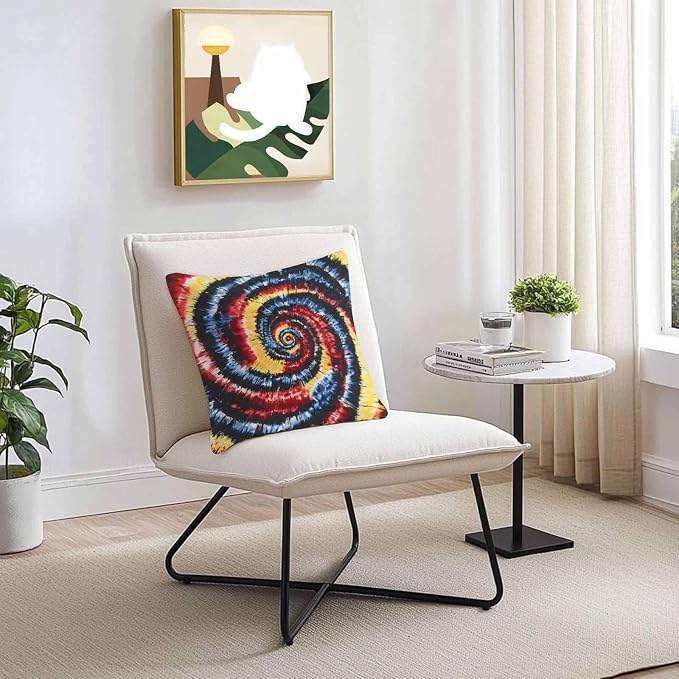 Vandarllin Outdoor Throw Pillows Covers 26x26 inch Set of 2 Waterproof Yellow Red Tie-Dye Art Decorative Zippered Cushion Covers for Patio Furniture, Abstract Boho Tribe Lumbar Pillowcases