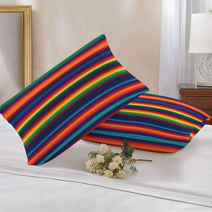 Outdoor Throw Pillow Covers Waterproof Pillow Cases 20x12 Colorful Mexican Stripes Ethnic Style Decorative Pillow Covers Cushion Cases for Couch Sofa Patio Garden 2 Pack Orange Gradient Geometric