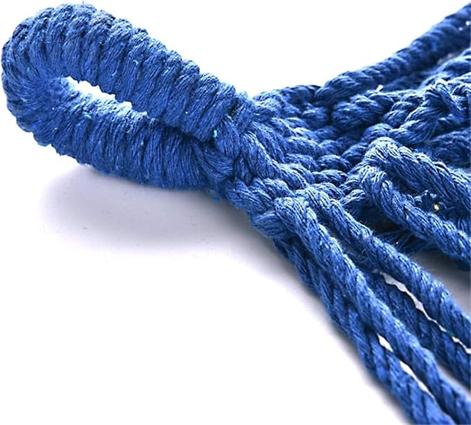 XL Double Brazilian Hammock 260x150cm - Soft Cotton Fabric for 2 People - Ideal for Backyard, Patio, Porch - Indoor/Outdoor Swing Bed with 2 Hanging Ropes Blue
