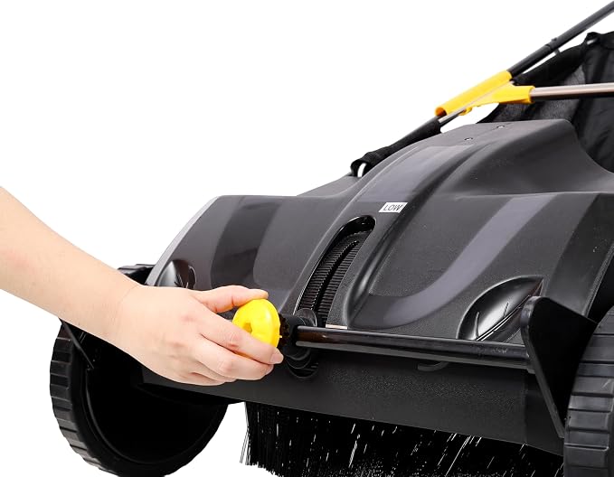 Hand Push Lawn Sweeper, 26 Inch, 7 cu. ft Hopper Bag, Leaf & Grass Collector with Adjustable Brush Height (21 inch)