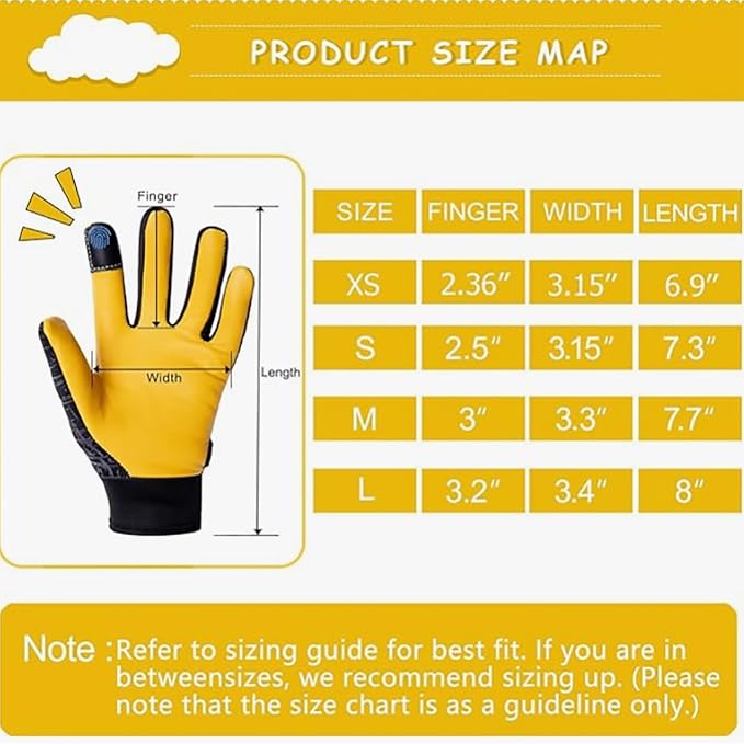 Kids Genuine Leather Work Gloves Age 2-12, Touchscreen, Reflective | Sheepskin Leather, Velcro Design, Breathable, Touch Screen, Garden Work, Safety Gloves for Children, Boys, Girls, Toddlers