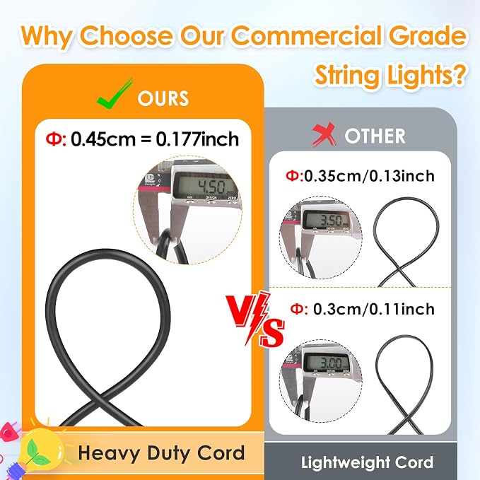 Mlambert Multicolor 96FT(2x48FT) LED Patio String Lights with Remote, Black | Plug in, 8 Lighting Modes, 30+5 S14 RGB Edison Bulbs, Dimmable, Shatterproof, Waterproof, Connectable, for Backyard Garden