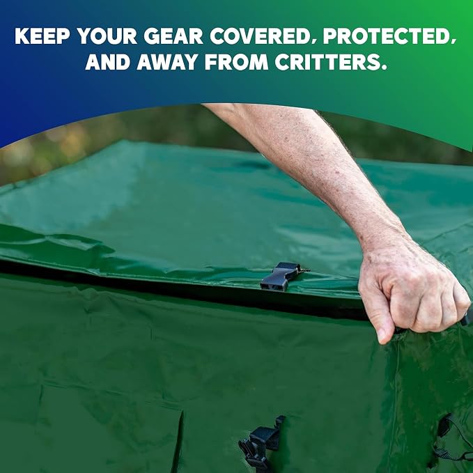 YardStash 143 Gallon Waterproof Deck Box, Portable Outdoor Storage Box for All Weather Tarpaulin Deck Box, Perfect for the Boat, Yard, Patio, or Camping – 143 Gallon, XL Green