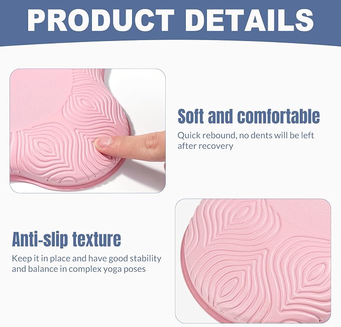 Yoga Knee Pads 2 Pack, Foam Kneeling Cushions - Non-Slip Pilates Knee Pad Cushion & Wrist Support - Portable Workout Knee Pads for Meditation, Kneeling, Balance, Floor, Pilates,Yoga