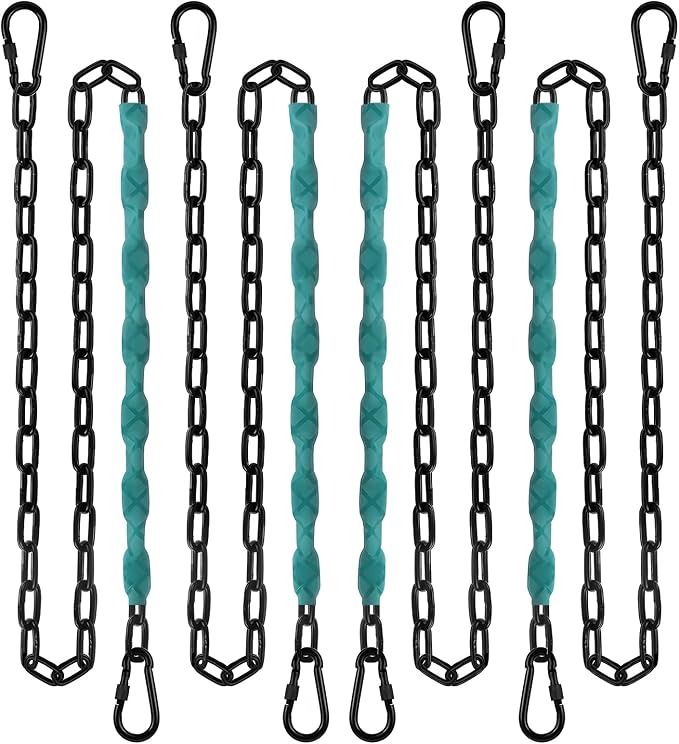 JACNITAD 64inch Hanging Swing Chair Chain (4)+ 8 Free Quick Links, 1000LB Load Bearing,Indoor and Outdoor Playground Swings, Hammocks, Sandbags Swing Chains（4 Pack）