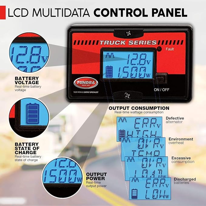 Tundra M Series - Truck Power Inverter - Modified Sine Wave 2000W / 12 Volts DC to 120 Volts AC - M2000