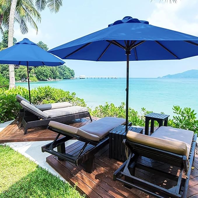 6/8 Ribs Patio Umbrella Replacement Canopy 6.5ft 7.5ft 8.2ft 8.9ft 9.8ft 11.5ft Waterproof UV Protective Replacement Parasol Fabric Cover for Garden Outdoor(Top Color,6.5ft/6ribs)