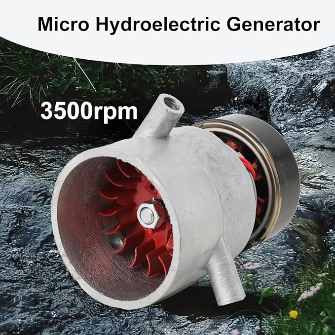 Hydro Water Turbine Generator, 1000W Micro Hydroelectric Generator 220V Three-Pipe AC High Power with Ballast & 150mm(3 X 50mm) Inlet Fitting, 10L/S