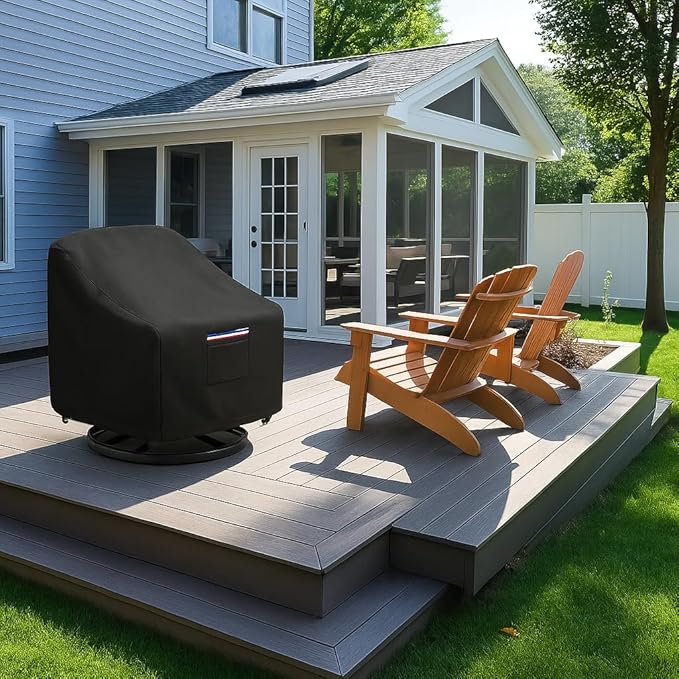 Outdoor Patio Chair Covers Waterproof, 30W x 34D x 38.5H inches Weather Resistant Patio Furniture Cover All-Weather Protection Heavy Duty 600D 2-Pack Black