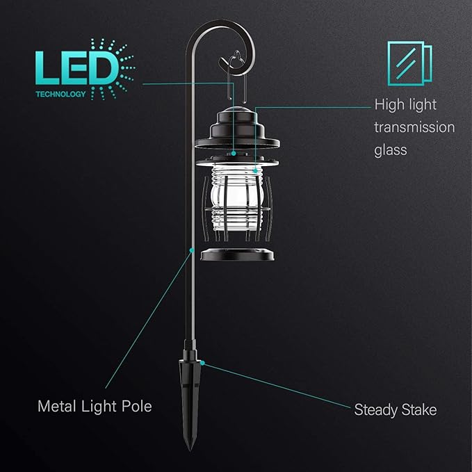Malibu C LED Pathway Lights, 1.1W Low Voltage Landscape Lighting Outdoor Harbor Collection 32 Lumen Dual Use Lights with Shepherd Hooks for Driveway, Yard, Garden, and Lawn 8422-4110-01
