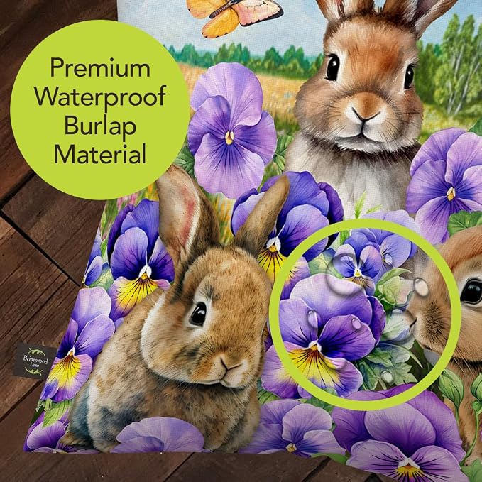 Briarwood Lane Spring Indoor/Outdoor Pillow 17x17 Spring Bunny Trio for Spring Pillow