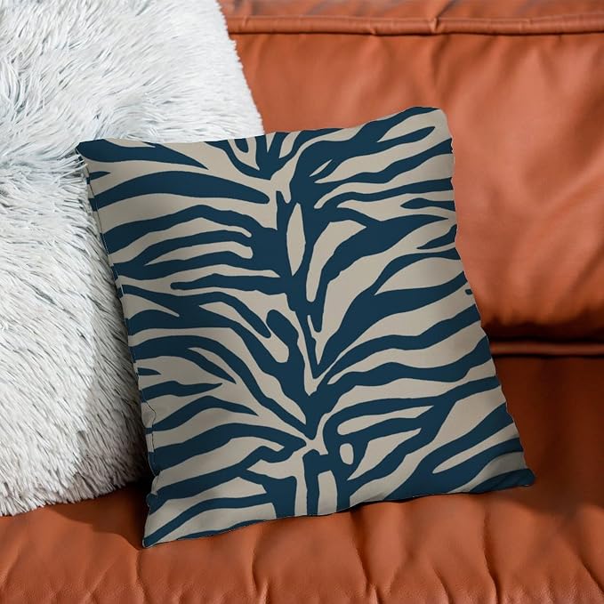 Blue Tiger Print Throw Pillow Covers Animal Tiger Print Throw Pillow Cover Farmhouse Farmhouse Decor Pillow for Patio Couch Sofa Office 22x22 in