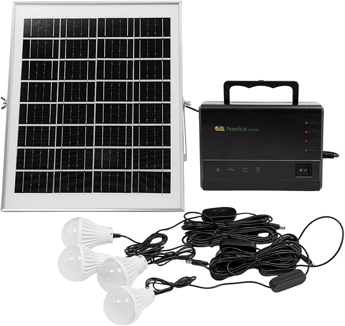 Solar Generator, 12V 4A Solar Powered Generator Kit, Portable Power Inverter Generator, Solar Inverter Power Generator for Outdoors Camping Travel Hunting Supply Energy