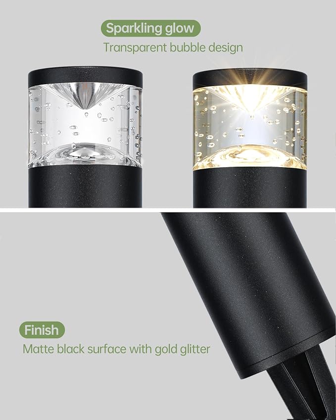 LITFIT 12Pack Low Voltage Bollard Landscape Lights, 12V Aluminum Path Light | 5W 3000K Warm White Electric Outdoor Garden Light with Connectors, 50000H Waterproof Wired LED Lawn Walkway Light, ETL Listed