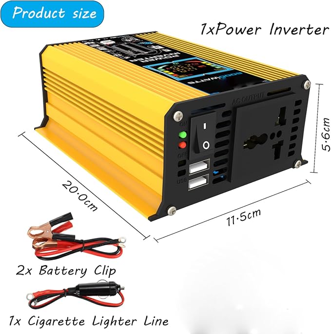 6000W Solar Generator Kit - 12V to 110V/220V Inverter, 75W Foldable Solar Panel with 4 USB Ports, 50A Controller, Portable Off-Grid Power System for Home & Outdoor Use (Yellow)
