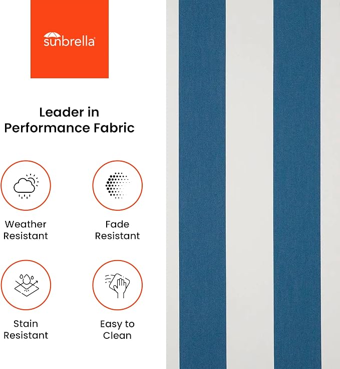 Covers & All Sunbrella Outdoor Cushions, High Back Outdoor Chair Cushions with Supportive Foam Seat and Poly Fill Back, Made with Waterproof, Stain & Fade Resistant Sunbrella Fabric for Patio Chairs